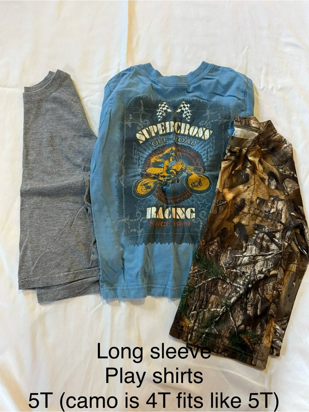 Kids Long Sleeve Racing Graphic Tee - Blue